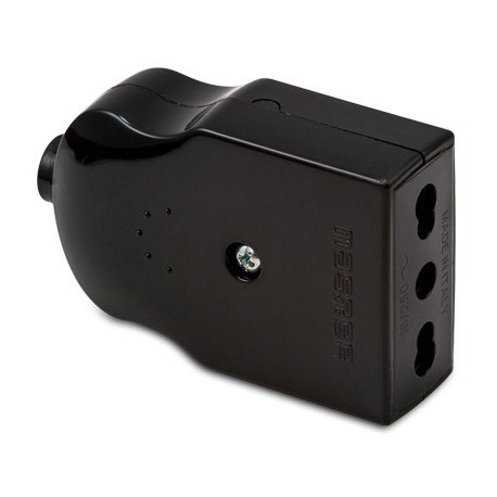 [EMS5081] PRESA VOLANTE IP44 10-16A NERA IN GOMMA