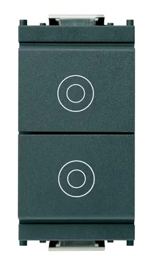 [EVM16121] PULSANTE DOPPIO 1P 10A IDEA GRIGIO