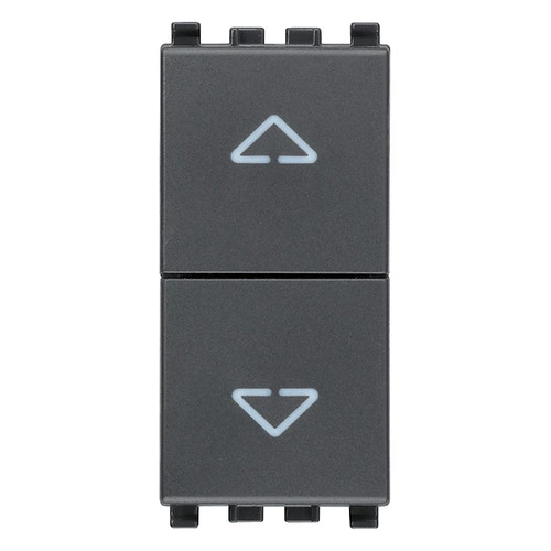 [EVM20062] PULSANTE DOPPIO INTERBLOCCATO NO+NO 10A EIKON GRIGIO