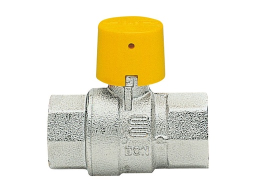 [IENS0257N36] VALVOLA SFERA CON CAPUCCIO SIGILLO GIALLO A PASSAGGIO TOT. FF 1"