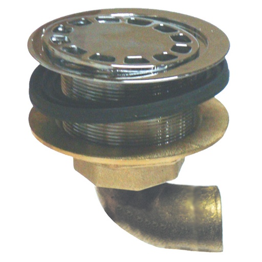 [IGFS433BR] PILETTA DOCCIA 1"1/4 CON DADO E CODOLO  BRONZO