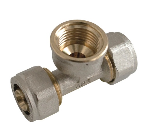 [ITM1609261] TEE FEMMINA  26X1"X26 NICHELATO PER MULTISTRATO