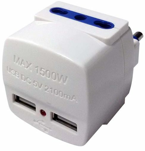 [EMS5691] ADATT.16A+T 2 USB +2 BIVALENTI B.CO