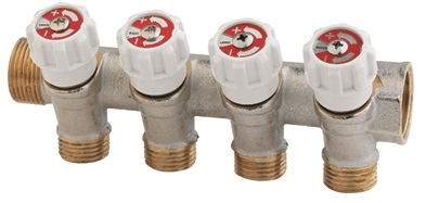 [IAT204B] COLLETTORE CON VITONE 45° 3/4" 4 VIE BIANCO-ASTORI