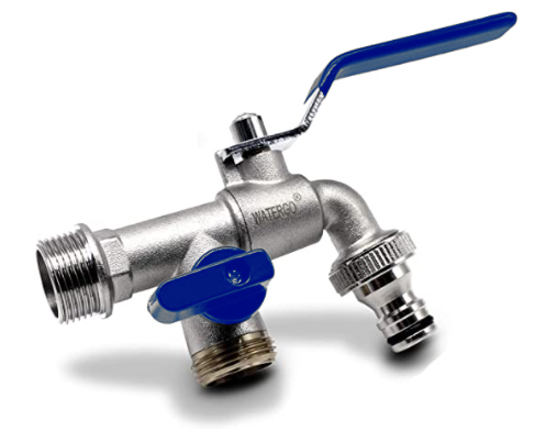 [IASSYC42] RUBINETTO A SFERA A 2 VIE CON ATTACCO RAPIDO PER TUBO GOMMA 1/2"