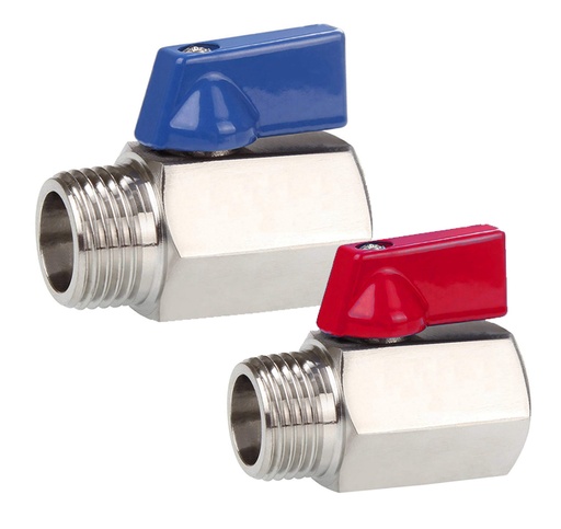 [IASVS12R] VALVOLA SFERA MINI MF 1/2 MANIGLIA ROSSA