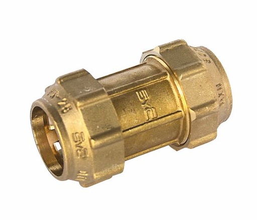 [IASRD20] RACCORDO DOPPIO D. 20x20 OGIVA OTTONE SERIE GORBEA