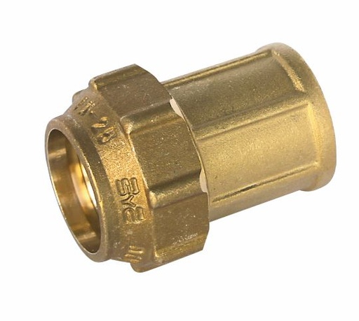 [IASRF321] RACCORDO FEMMINA 1"X32 OGIVA OTTONE SERIE GORBEA