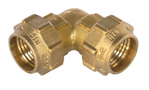 [IASGD20] GOMITO DOPPIO  20X20 OGIVA OTTONE SERIE GORBEA