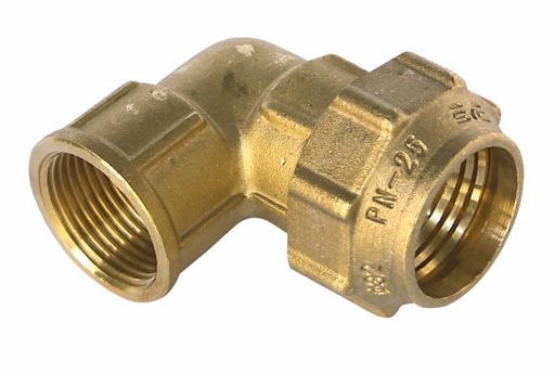 [IASGF50112] GOMITO FEMMINA 1"1/2X50 OGIVA OTTONE SERIE GORBEA