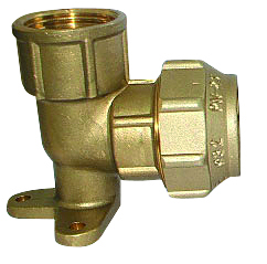 [IASGCF2012] GOMITO FEMMINA CON FLANGIA 1/2X20 OGIVA OTTONE SERIE GORBEA