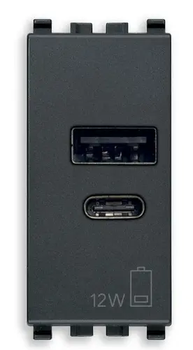 [EVM20292.AC] PRESA USB A+C 5V 2,4 A 12W EIKON GRIGIO