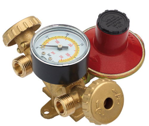 [IGN210204F] MINICENTRALINA PER DUE BOMBOLE MODELLO "y" CON MANOMETRO REGOLATORE 10 KG CON FLESSIBILE