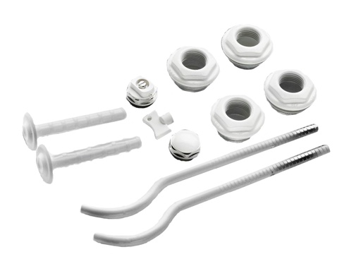 [IHRKIT38] KIT UNIVERSALE BIANCO PER RADIATORE IN ALLUMINIO D42-1"X3/8" COMPLETE DI MENSOLE 