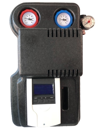 [IPECENTRALINA] GRUPPO DI CIRCOLAZIONE DOPPIA COLONNA COMPLETA DI CENTRALINA SOLARE "MAXPRO" 10LT PER 4 COLLETTORI SOLARI