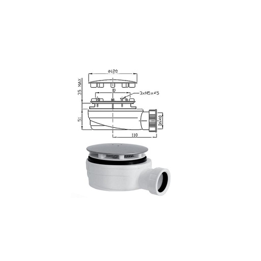 [IID2610] PILETTA DOCCIA EXTRA SLIM 90X40 CON COPERCHIO INOX