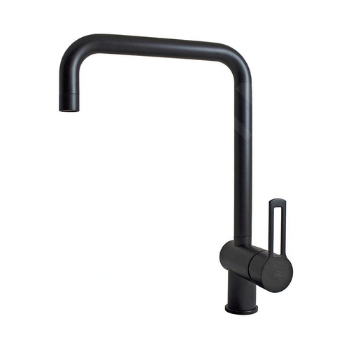 [IPFRIN980NO] MISCELATORE LAVELLO CANNA QUADRATA NERO OPACO