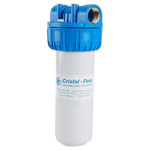 [IGF120010001OP] CONTENITORE FILTRO 10" ATT. 1" H.31CM BIANCO OPACO