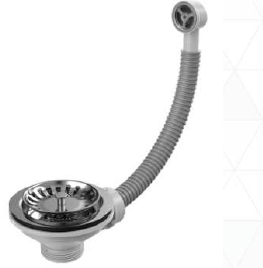 [IOMP334056] PILETTA CANESTRO CIP-CIOP PER LAVELLO CON TROPPO PIENO TONDO E GRIGLIA 1"1/2 FORO 90 h.54