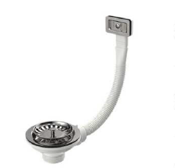 [IOMP336056] PILETTA CANESTRO CIP-CIOP PER LAVELLO CON TROPPO PIENO RETTANGOLARE E GRIGLIA 1"1/2 FORO 90 h. 54