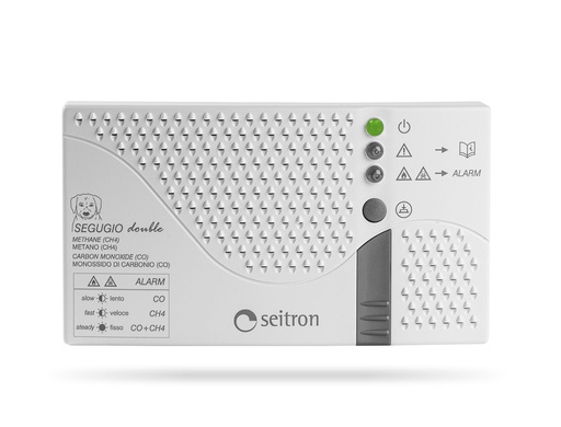 [ISESEGUGIOD] RIVELATORE FUGHE GAS METANO E MONOSSIDO DI CARBONIO SEGUGIO DOUBLE