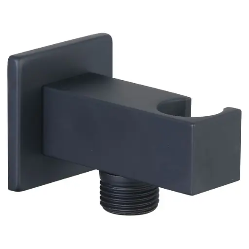 [ICBPJ27NR] PRESA ACQUA QUADRATA CON SUPPORTO NERO OPACO