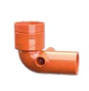 [IPRGWA10050] CURVA WC ALTA 2 ATTACHI LATERALI D100/50-50 ROSSO 