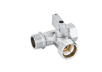 [IBG0877] RUBINETTO LAVATRICE A SFERA A 3 VIE SABBIATO LEVA IN ALLUMINIO 