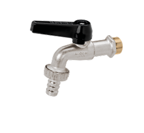 [IBG0689] RUBINETTO CON PORTAGOMMA 1/2" CON LEVA IN ALLUMINIO NERA