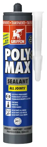 [IGRF7005803] GRIFFON POLY MAX SEALANT ALL JOINTS TRASPARENTE 280ML 