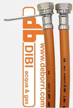 [IEM1250500] FLESSIBILE INOX GAS RIVESTITO CON PVC ARANCIONE DA 1/2 FF- 50CM