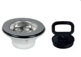 [IMAP114] PILETTA 1"1/4 PER LAVELLI IN CERAMICA CON TAPPO NERO D.52